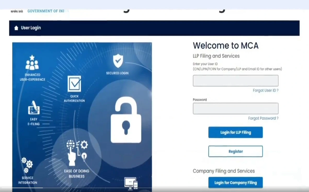 Welcome to MCA Portal